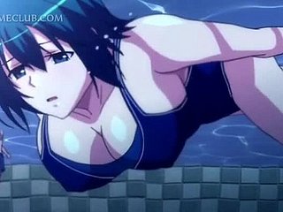Três pregos tesão fodendo um anime bonito debaixo de água