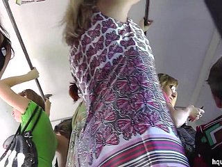 Hot ass exposed in upskirt video