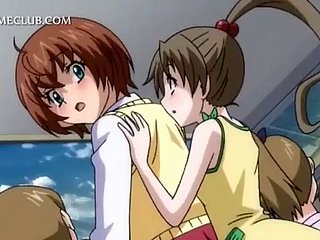 Anime Teen Carnal knowledge Lackey dostaje owłosioną cipkę wywierconą szorstką
