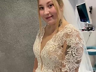 Russian seconded team of two could not cock a snook at together with fucked pertinent down a wedding dress.