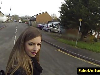 UK slattern sucks policemans cock fro officialdom car